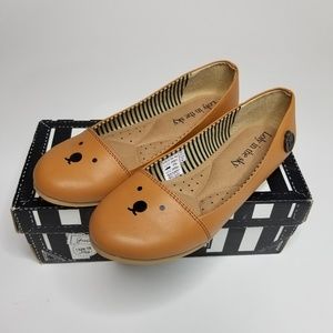 LOLY IN THE SKY Vera Round Toe loafers 6.5 Tan
